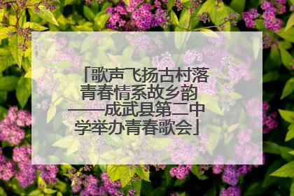 歌声飞扬古村落 青春情系故乡韵——成武县第二中学举办青春歌会