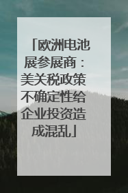 欧洲电池展参展商：美关税政策不确定性给企业投资造成混乱