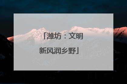 潍坊：文明新风润乡野