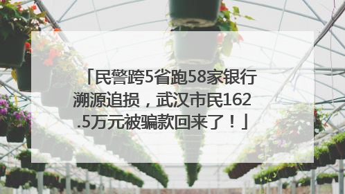 民警跨5省跑58家银行溯源追损，武汉市民162.5万元被骗款回来了！