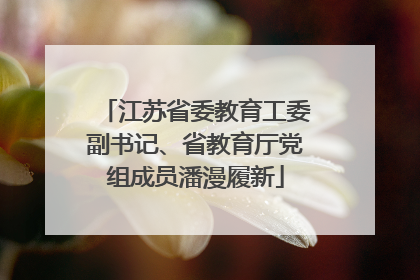 江苏省委教育工委副书记、省教育厅党组成员潘漫履新