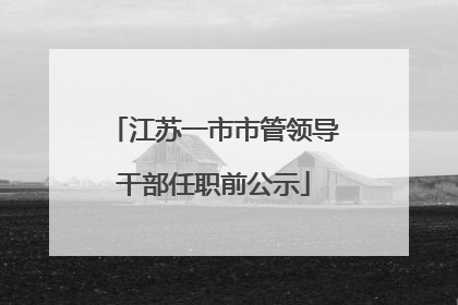 江苏一市市管领导干部任职前公示