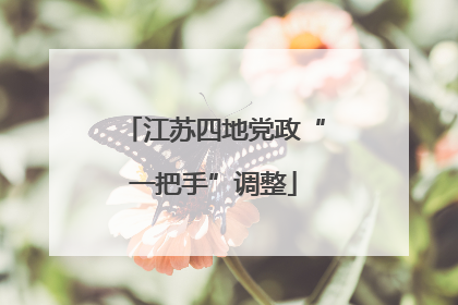 江苏四地党政“一把手”调整