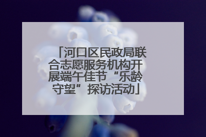 河口区民政局联合志愿服务机构开展端午佳节“乐龄守望”探访活动