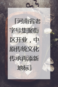 河南省老字号集聚街区开业，中原传统文化传承再添新地标