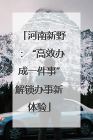 河南新野：“高效办成一件事”解锁办事新体验