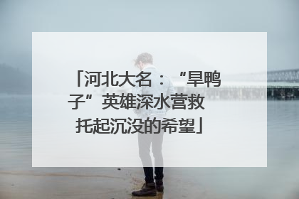 河北大名：“旱鸭子”英雄深水营救 托起沉没的希望