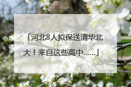 河北8人拟保送清华北大！来自这些高中……