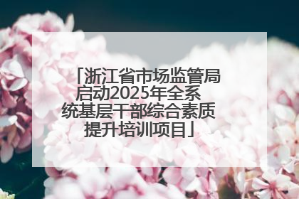 浙江省市场监管局启动2025年全系统基层干部综合素质提升培训项目