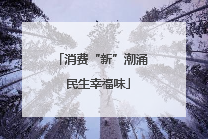 消费“新”潮涌 民生幸福味