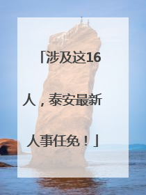 涉及这16人，泰安最新人事任免！