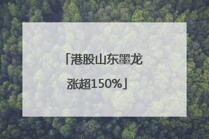 港股山东墨龙涨超150%