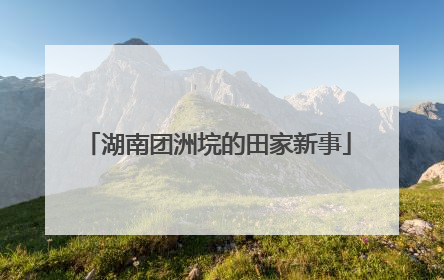 湖南团洲垸的田家新事