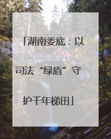 湖南娄底：以司法“绿盾”守护千年梯田