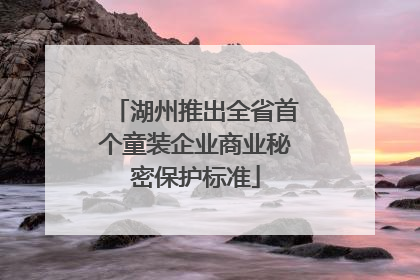 湖州推出全省首个童装企业商业秘密保护标准