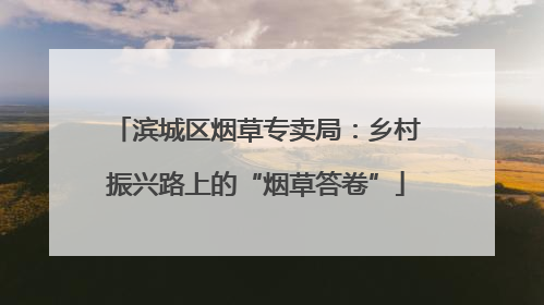 滨城区烟草专卖局：乡村振兴路上的“烟草答卷”