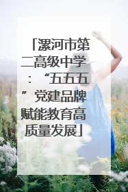 漯河市第二高级中学：“五五五”党建品牌赋能教育高质量发展