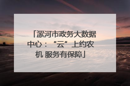 漯河市政务大数据中心：“云”上约农机 服务有保障