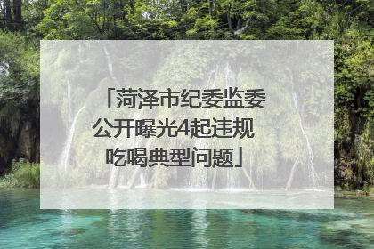 菏泽市纪委监委公开曝光4起违规吃喝典型问题