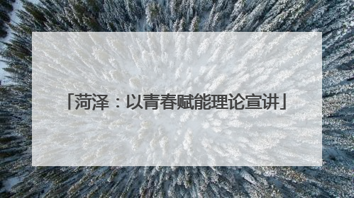 菏泽：以青春赋能理论宣讲