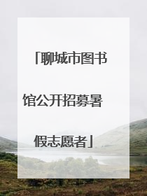 聊城市图书馆公开招募暑假志愿者