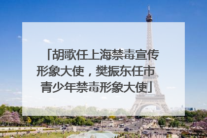胡歌任上海禁毒宣传形象大使，樊振东任市青少年禁毒形象大使