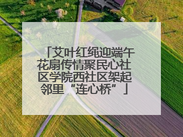 艾叶红绳迎端午花扇传情聚民心社区学院西社区架起邻里“连心桥”