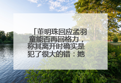 董明珠回应孟羽童能否再回格力，称其离开时确实是犯了很大的错：她对我来说是孩子