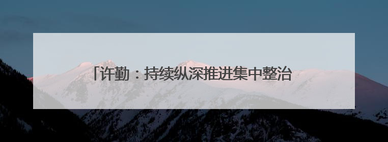 许勤：持续纵深推进集中整治 坚决纠治不正之风查处腐败问题