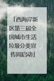 西海岸新区第三届全国城市生活垃圾分类宣传周启动