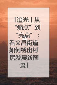追光丨从“痛点”到“亮点”：看文昌街道如何绣出村居发展新图景