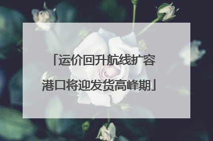 运价回升航线扩容 港口将迎发货高峰期