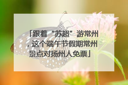 跟着“苏超”游常州，这个端午节假期常州景点对扬州人免票