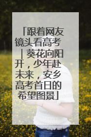 跟着网友镜头看高考｜葵花向阳开，少年赴未来，安乡高考首日的希望图景