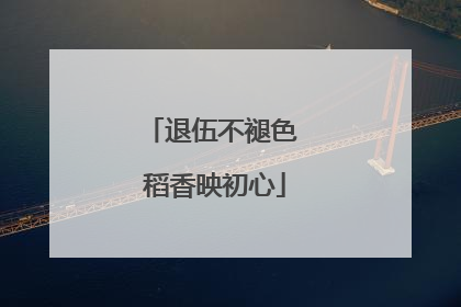 退伍不褪色 稻香映初心