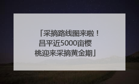采摘路线图来啦！昌平近5000亩樱桃迎来采摘黄金期