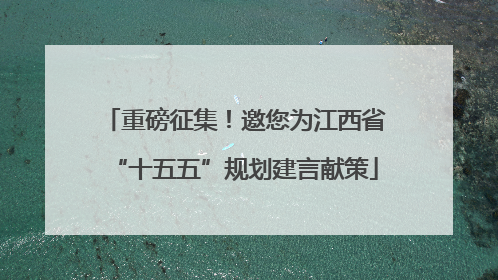 重磅征集！邀您为江西省“十五五”规划建言献策