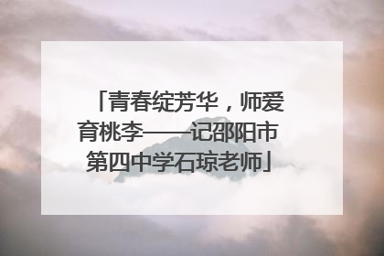 青春绽芳华，师爱育桃李——记邵阳市第四中学石琼老师