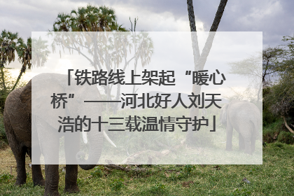 铁路线上架起“暖心桥”——河北好人刘天浩的十三载温情守护