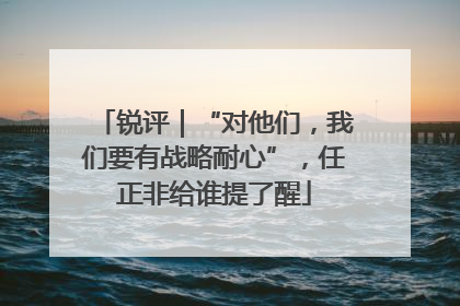 锐评｜“对他们，我们要有战略耐心”，任正非给谁提了醒