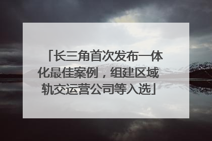 长三角首次发布一体化最佳案例，组建区域轨交运营公司等入选