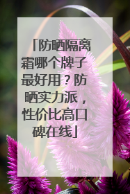 防晒隔离霜哪个牌子最好用？防晒实力派，性价比高口碑在线