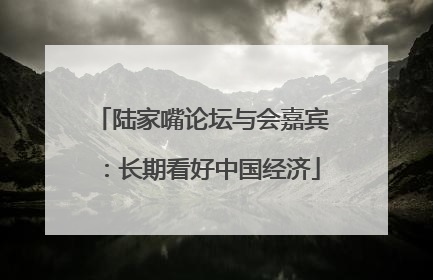 陆家嘴论坛与会嘉宾：长期看好中国经济