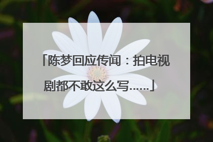 陈梦回应传闻:拍电视剧都不敢这么写……