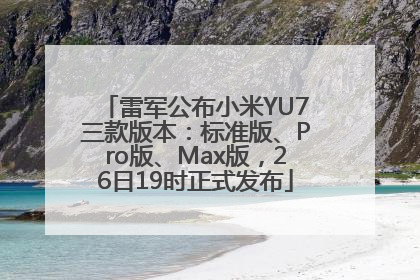 雷军公布小米YU7三款版本：标准版、Pro版、Max版，26日19时正式发布