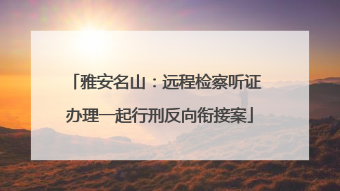 雅安名山：远程检察听证 办理一起行刑反向衔接案