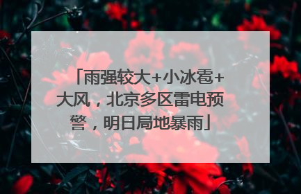 雨强较大+小冰雹+大风，北京多区雷电预警，明日局地暴雨