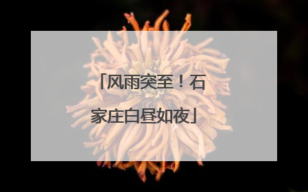 风雨突至！石家庄白昼如夜