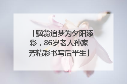 骥翁追梦为夕阳添彩，86岁老人孙家芳精彩书写后半生