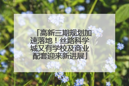 高新三期规划加速落地！丝路科学城又有学校及商业配套迎来新进展